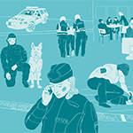 Illustration med poliser
